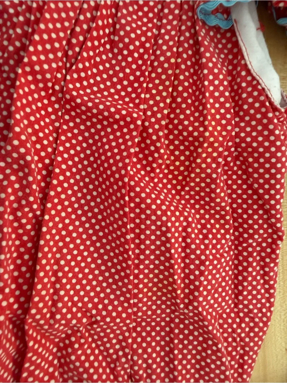 Hand Smocked Starfish Dress Girls 12-18M Red Polka Dot Boutique Patriotic Beach